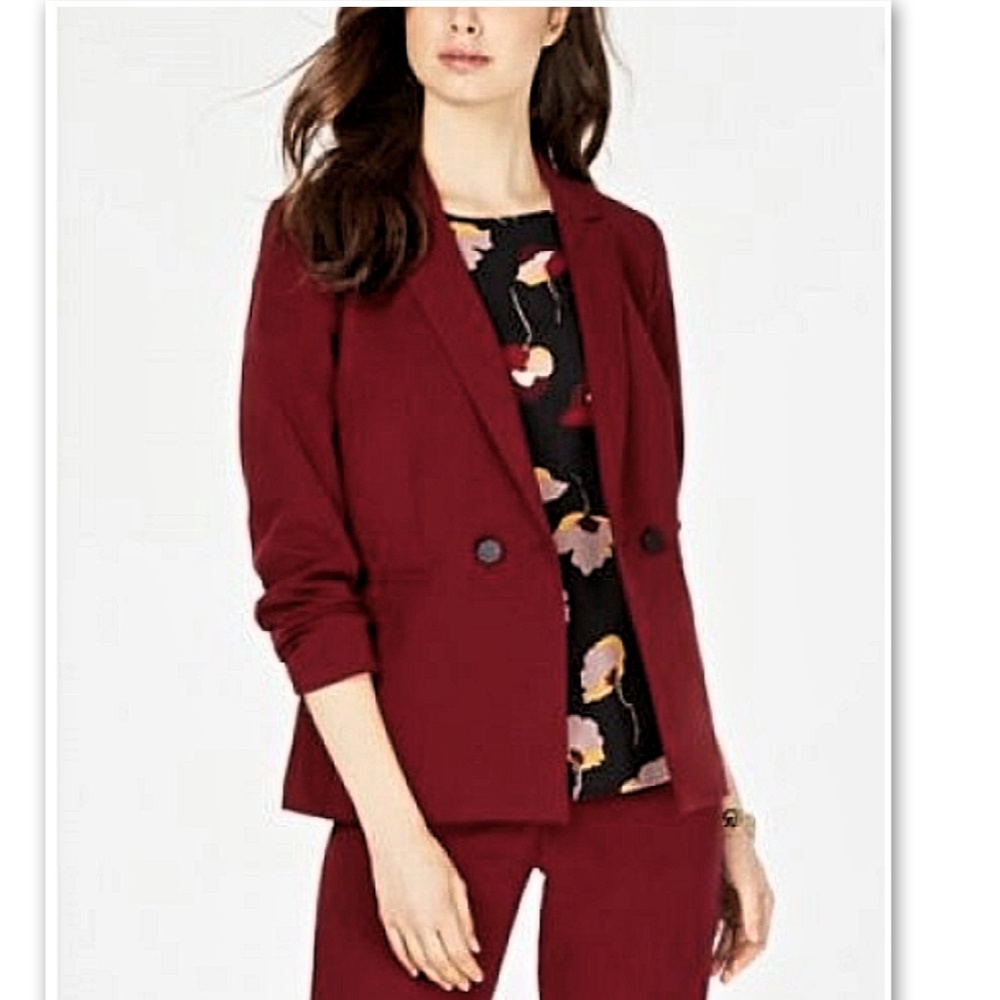 Nine West Stretch Peak Collar 2 Button Blazer NWT! 8 - Picture 2 of 4